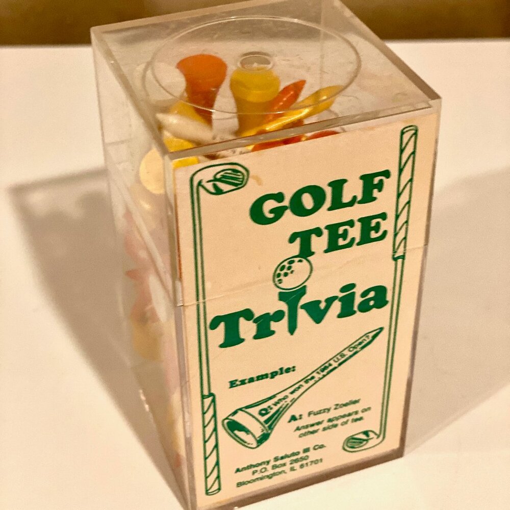 Golf Tee Trivia Set | Vintage Golf Collectible | Fun Sports Trivia Game